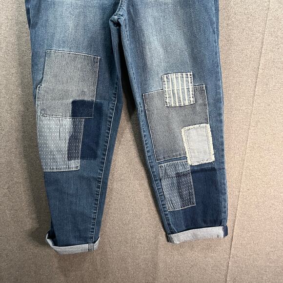 Logo Lavish Jeans Womens 4 Blue Dark Wash Patchwork - Picture 7 of 15